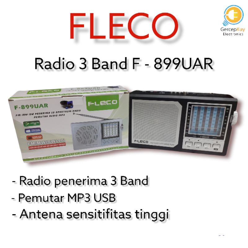 Radio Jadul Portable FM/MW/SW + USB Player FLECO F - 899UAR