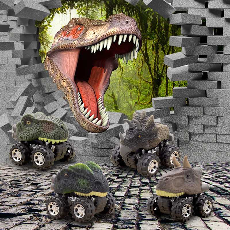 GIJ - ISHOWTIENDA Mainan Mobil-Mobilan Dinosaurus Diecast Anak 4 PCS