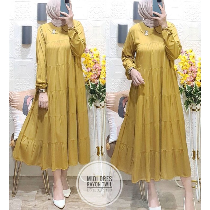 ZAHRA MIDI DRESS// MIDI DRESS KEKINIAN// DRESS ELEGAN// MIDI TERBARU// MIDI DRESS PREMIUM HQ// GEMILANG CLOTHING