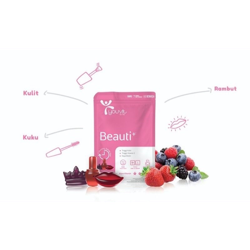 Youvit multivitamin gummy beauti sachet isi 7 gummy