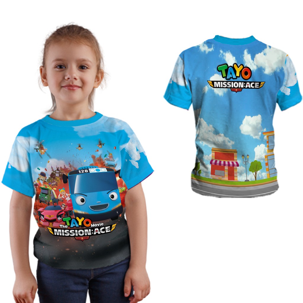 TAYO - Baju Jersey Kaos tayo anak perempuan printing Free Name