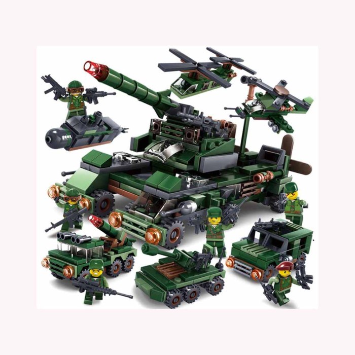 MINGDI Building Blocks Mainan Mobil Car Military Station - DL-K008-6