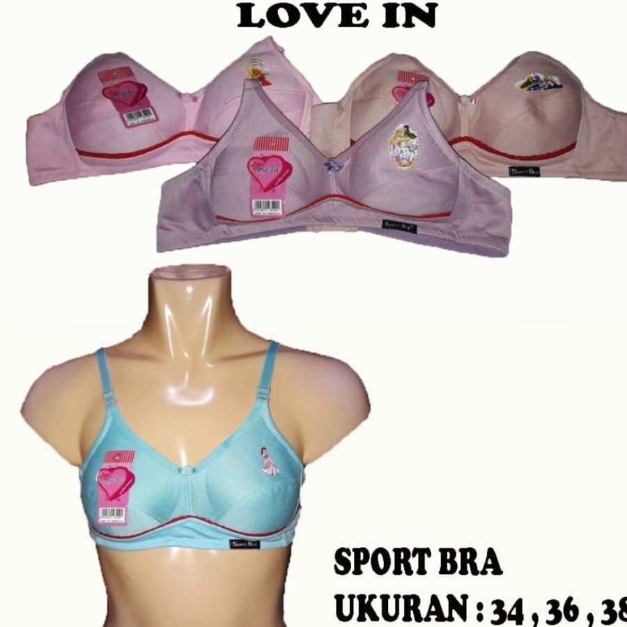 BH BRA Sport Wanita Perempuan Tanpa kawat dan busa tipis