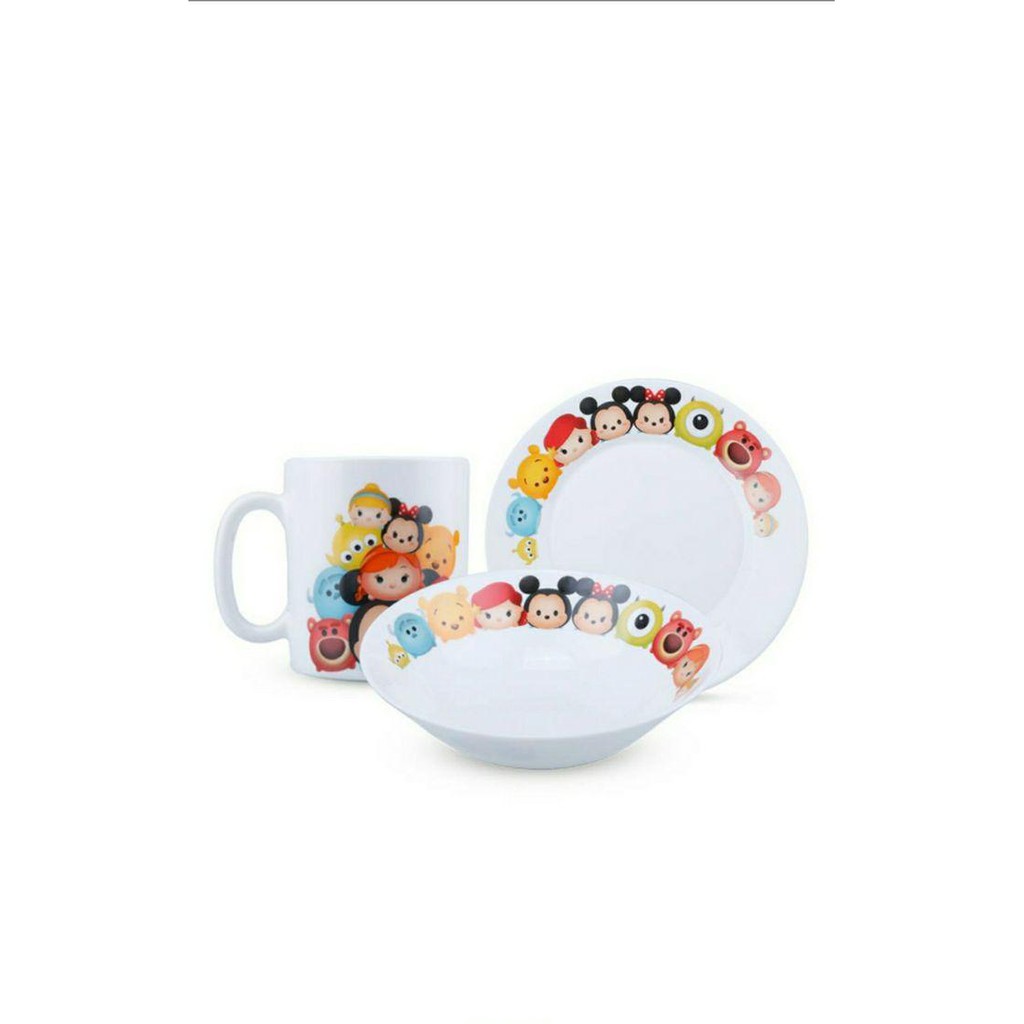 Promo BRILIANT Disney Breakfast set Tsum Tsum / Gelas Piring Mangkok Mug Termurah
