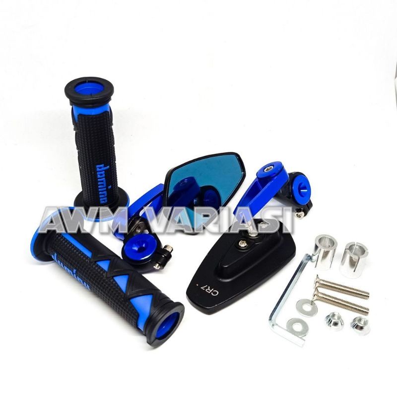 paket variasi spion jalu oval+Handgrip Domino Sharox,Pcx,Vario,Beat,Mio,Vixion,R15,Cbr,Ninja,scoopy