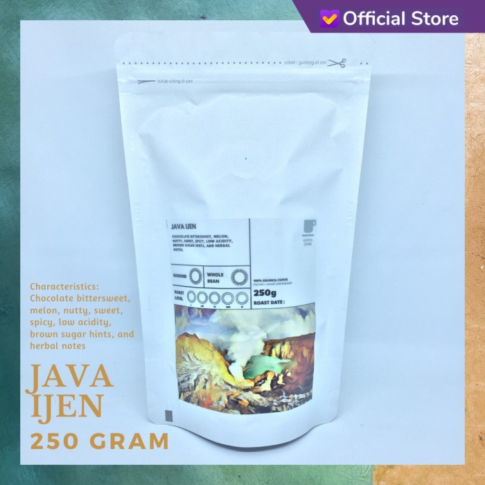 

KOPI ESPRESSO ARABIKA JAVA IJEN 250 GRAM | MEDIUM DARK ROAST - BIJI