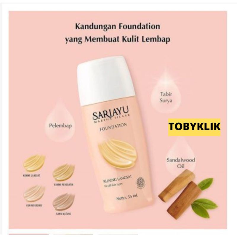 Sariayu Foundation Alas Bedak 35 ML | Kuning Langsat, Kuning Pengantin, Kuning Gading