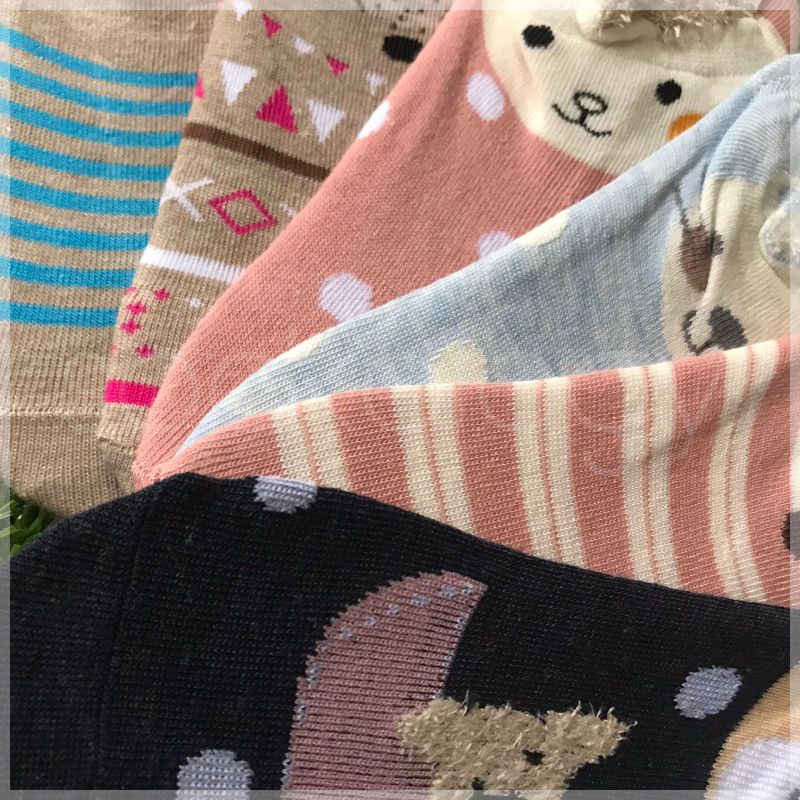 (Min. 3pcs @6.500) Kaos kaki telapak hidden socks / invisible socks wanita 3D kuping