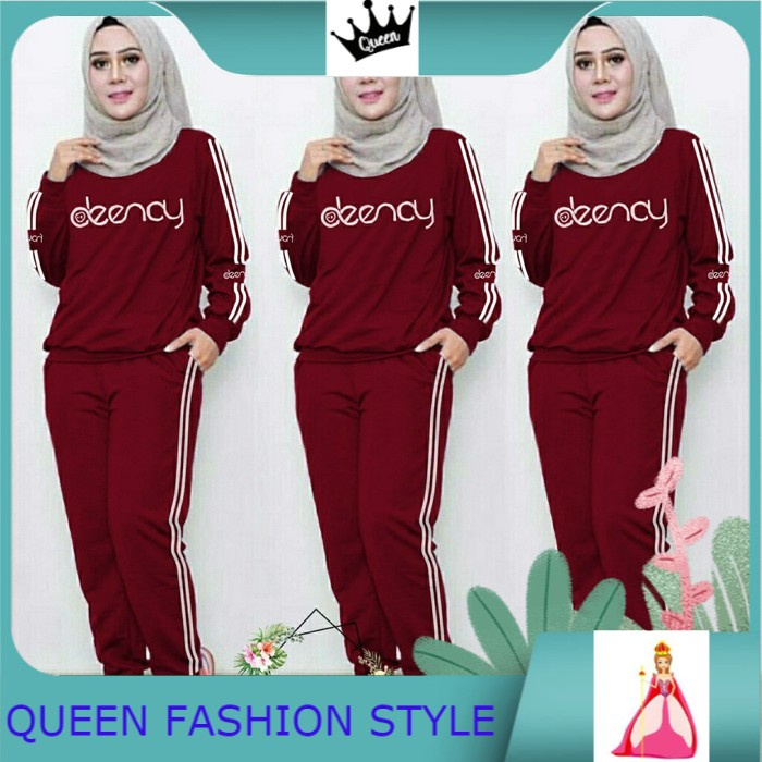 Setelan pakaian olahraga wanita baju senam jumbo olahraga training trening setelan senam xxxl
