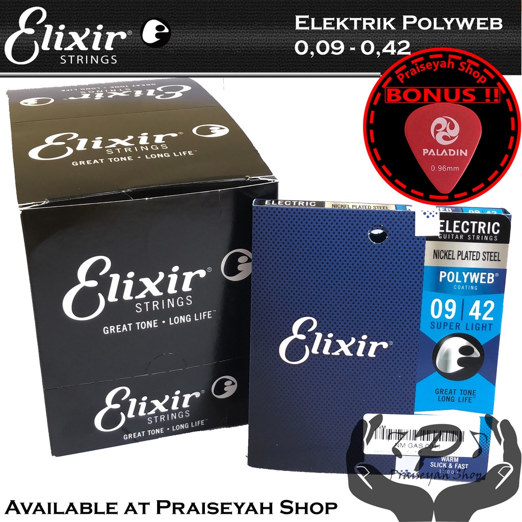 Elixir Senar Gitar Elektrik Polyweb 09 dan 010 Original Guitar String Electric