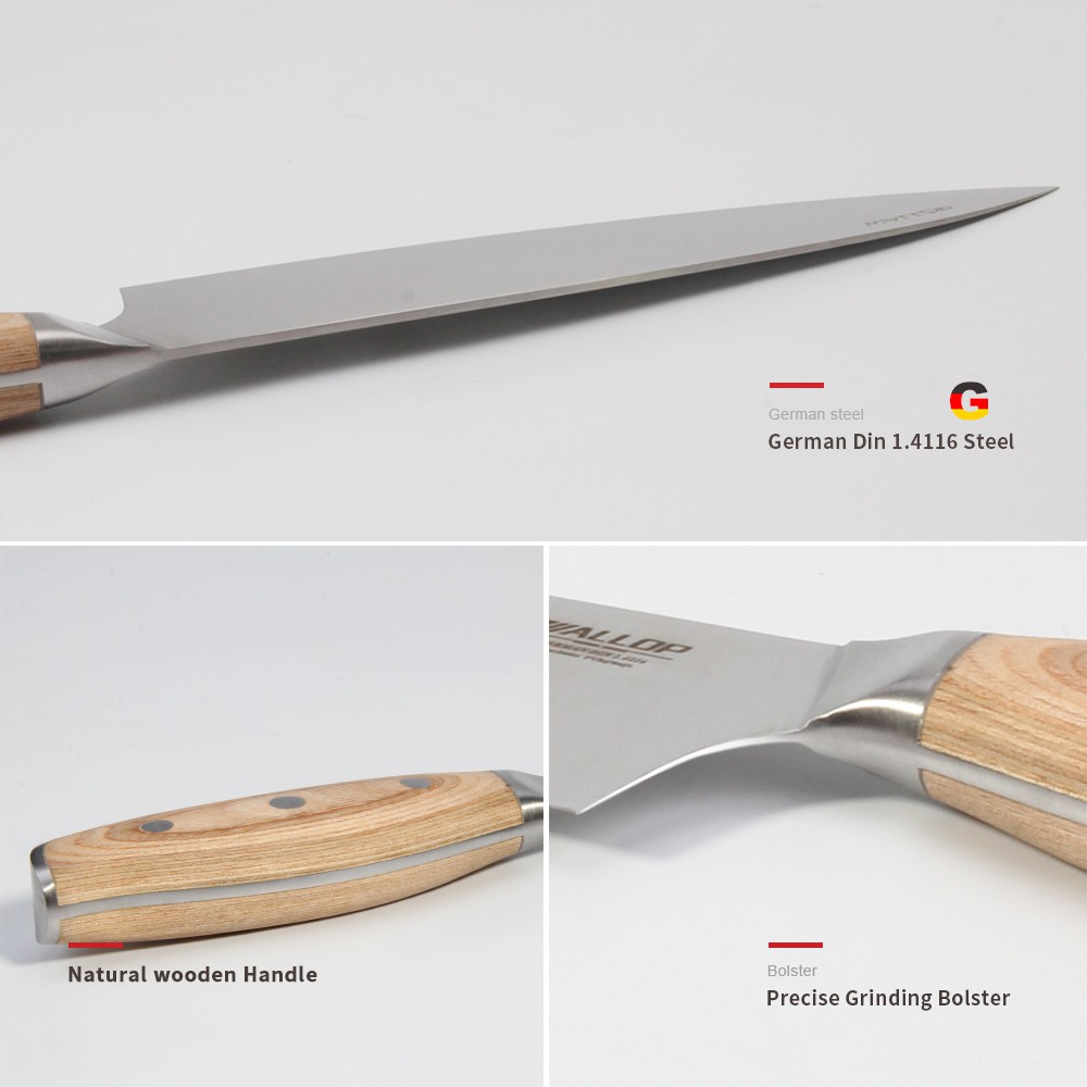 Wallop Chef knife - German 1.4116 High Carbon Stainless Steel kitchen Chefs Knife - Non-slip