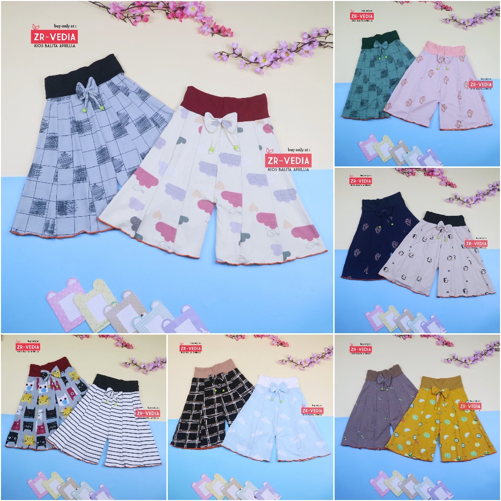 Rok Celana MOTIF Uk 6-7 Tahun / Celana Pendek Anak Perempuan Murah Model Celana Rok Grosir Adem