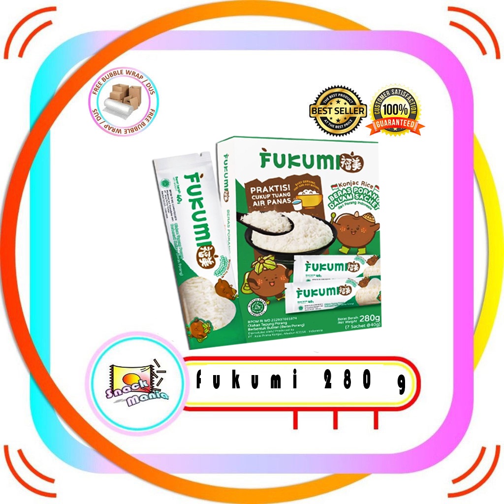 

Fukumi Beras Porang Konjac Shirataki Rice Sachet 280 gram 1 Box