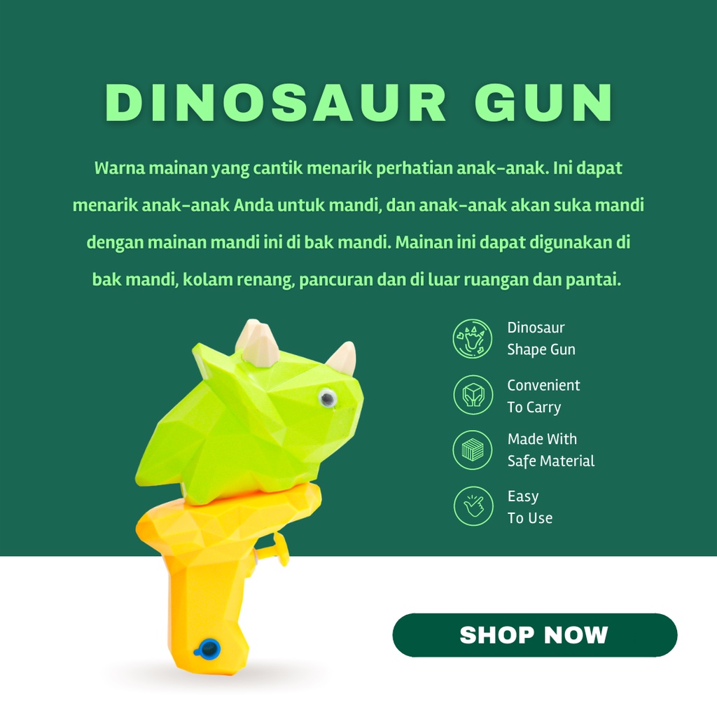 ITSOK Pistol air dinosaurus / tembakan air anak / water gun