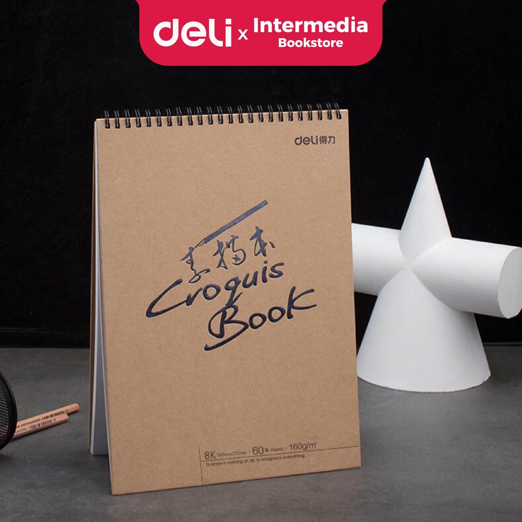 

Deli 73634 sketch book 60 lembar , buka vertikal,atau diputar - A4