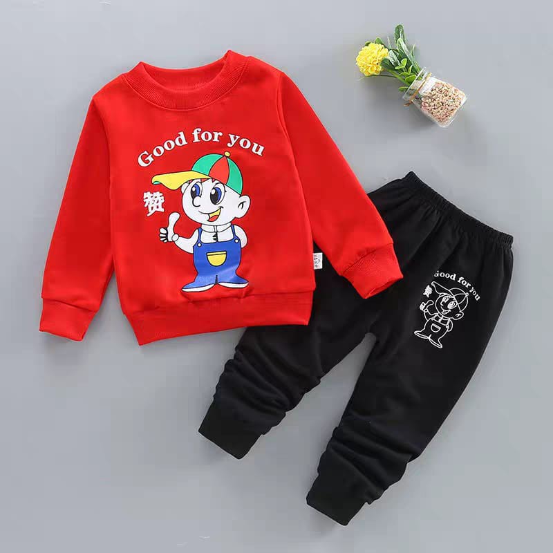 (LAKI) Setelan Ariel Kids 1-5 tahun / Set Sweater Jogger Baju Anak Joger Cowok Bahan Kaos IMPORT