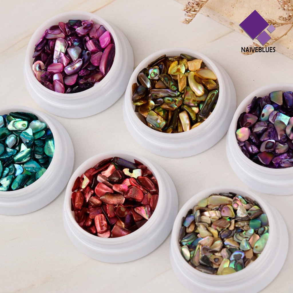 Naiveblue Ornamen Kerang Abalone 3D Warna-Warni Untuk Dekorasi Nail Art