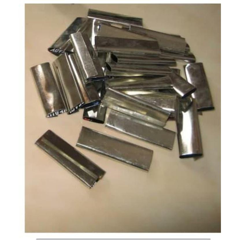 clamp seng besi packing paking tali kuning straping band klem machine