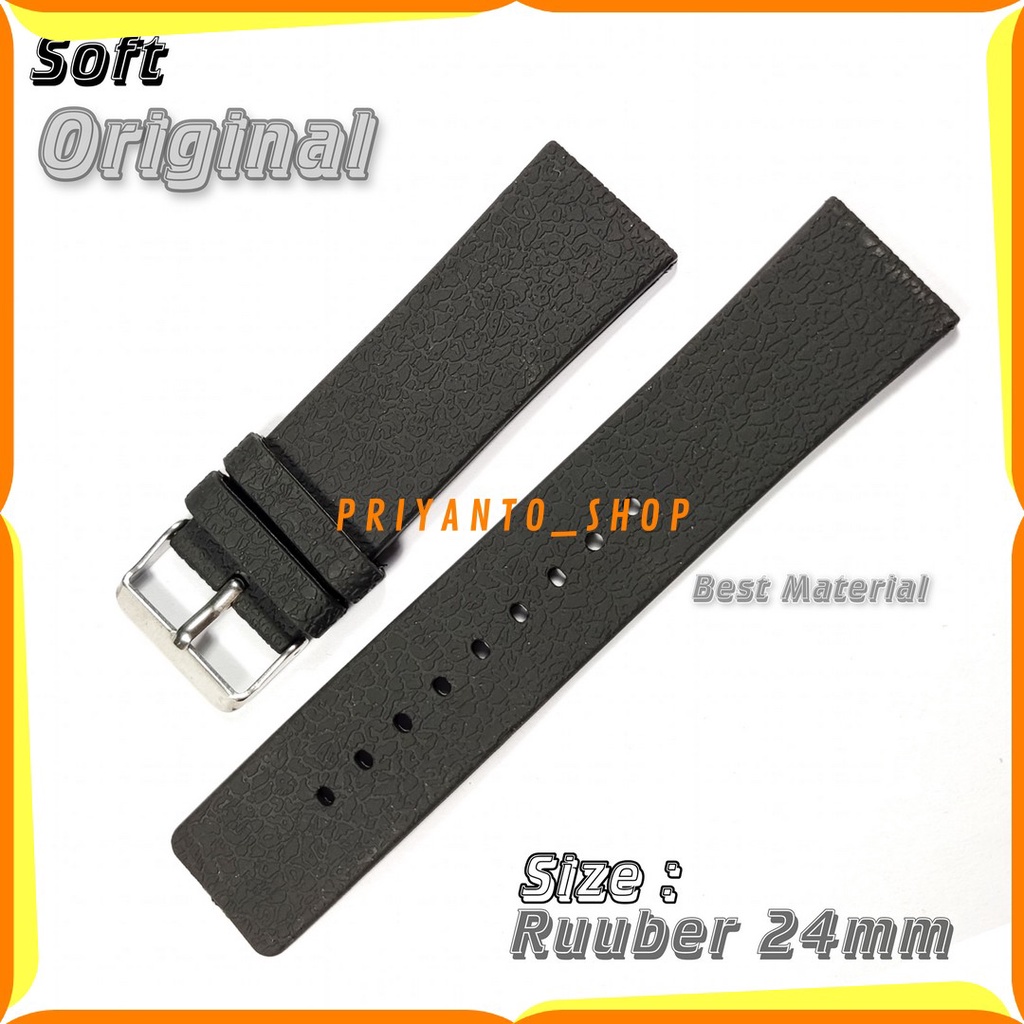 Tali Jam Tangan Rubber Karet Silicone 24mm 2,4cm Kualitas Bagus