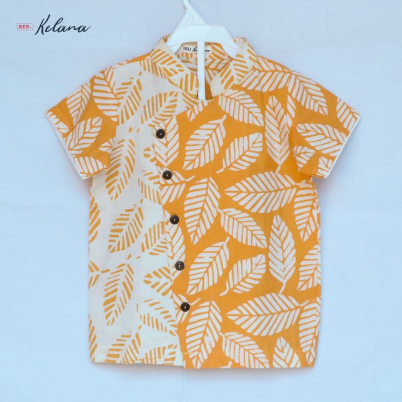 Kemeja Batik Anak Godhong Kuning