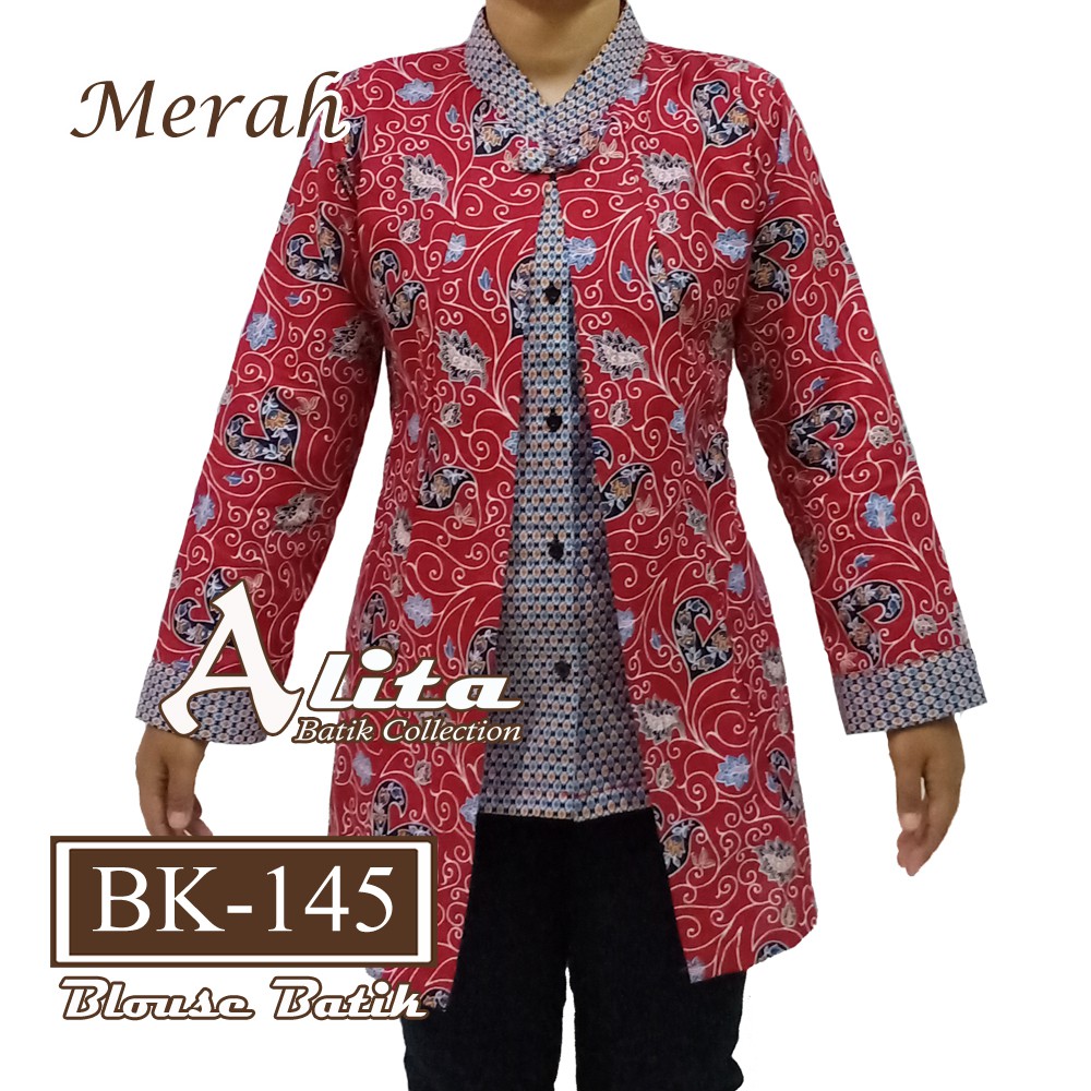 Blouse Batik Wanita Lengan Panjang