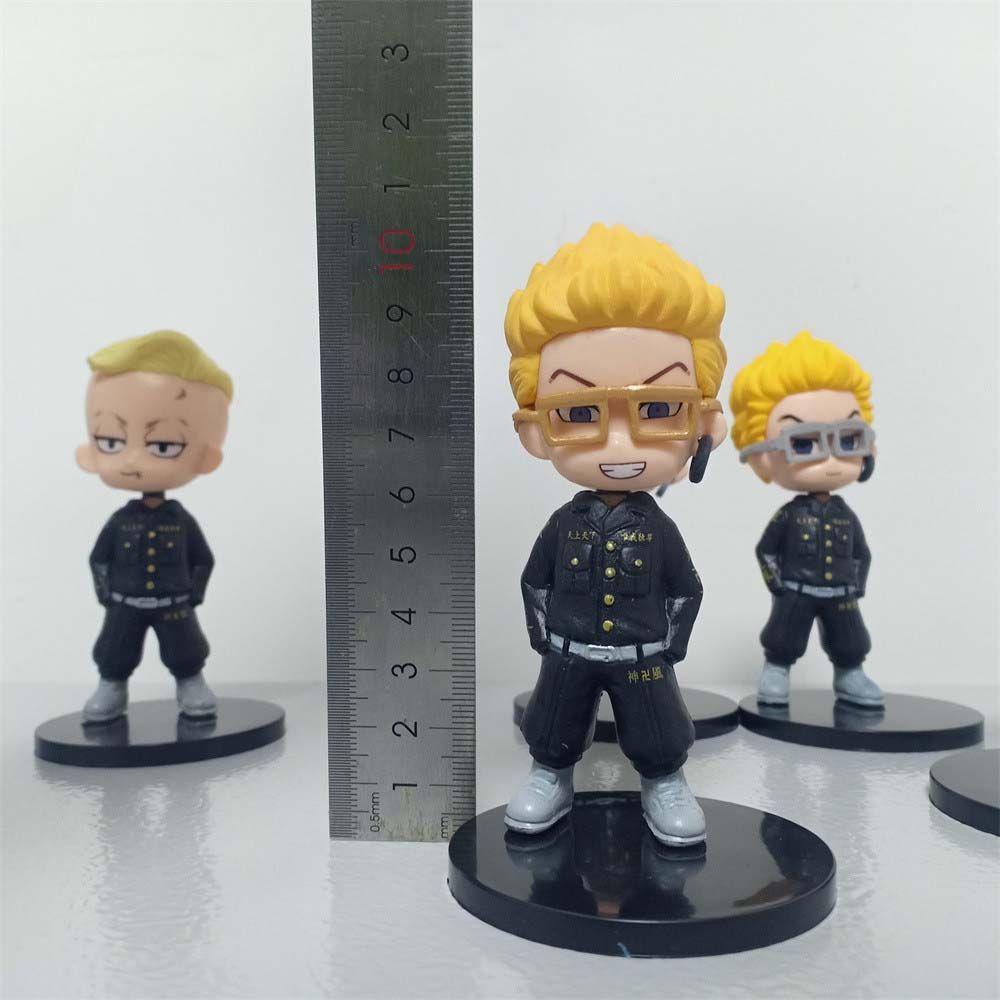 LANFY Tokyo Revengers Action Figure Kid Hadiah Anime PVC Ornamen Desktop Sano Manjiro Hanagaki Takedao Ken Takemichi Patung Anime