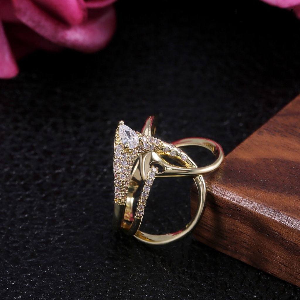 Twowood Irregular Shape Fidget Ring Not Easy to Break Jewelry Luxury Unique Ladies Ring for Party