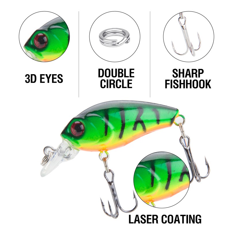 Clouser Minnow Umpan Ikan Kail Pancing Alat Pancing Umpan Mancing Alat Pancing Murah Top Water Lure Plastic Bait Umpan Pancing Buatan Umpan Mancing Umpan Pancing relix nusantara 1PCS 3.8g/4.5cm Mini Minnow Lure