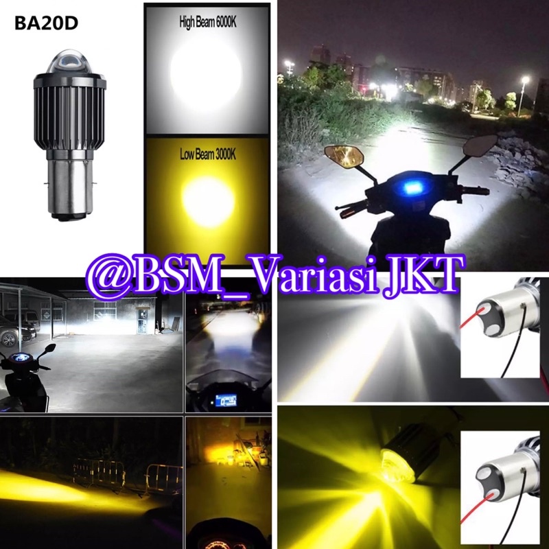 PROMO LAMPU LED LASER H4 H6 LASER WATERPROOF D2 PUTIH KUNING