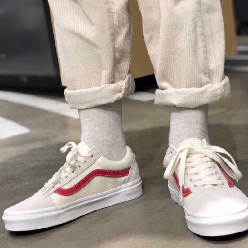 vans old skool cream red