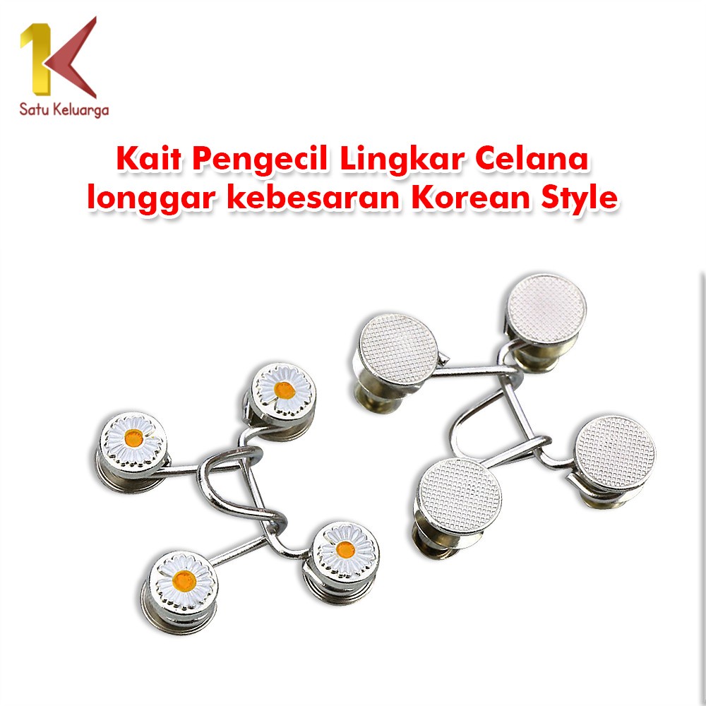 Satu Keluarga Kancing Jeans  P145 P146 Kait Pengecil Lingkar Celana longgar kebesaran Korean Style S