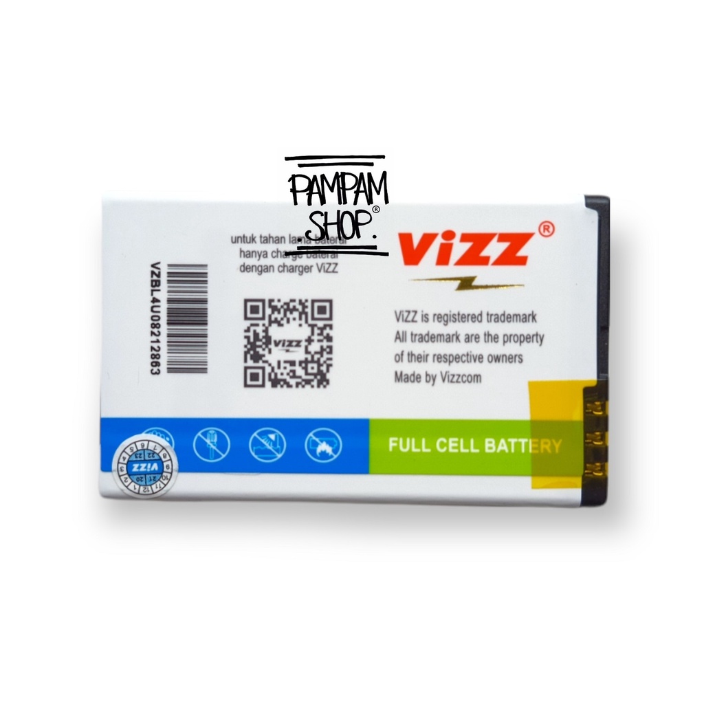 Baterai Vizz Double Power Original Nokia BL-4U BL4U 3120 5730 8800 Asha 210 300 E66 E75 Batre Batrai Battery Handphone HP Ori