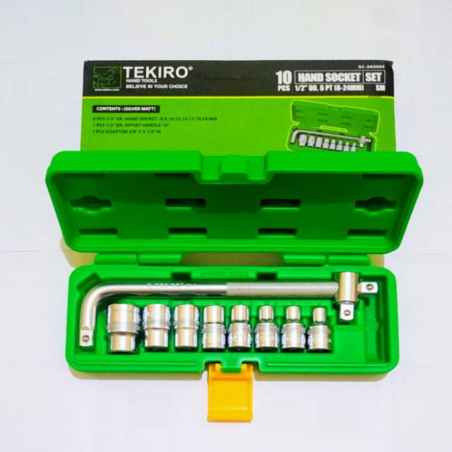 TEKIRO Socket set square 1/2&quot; isi 10pc ( 8mm - 24mm ) / TEKIRO sock set 10pc