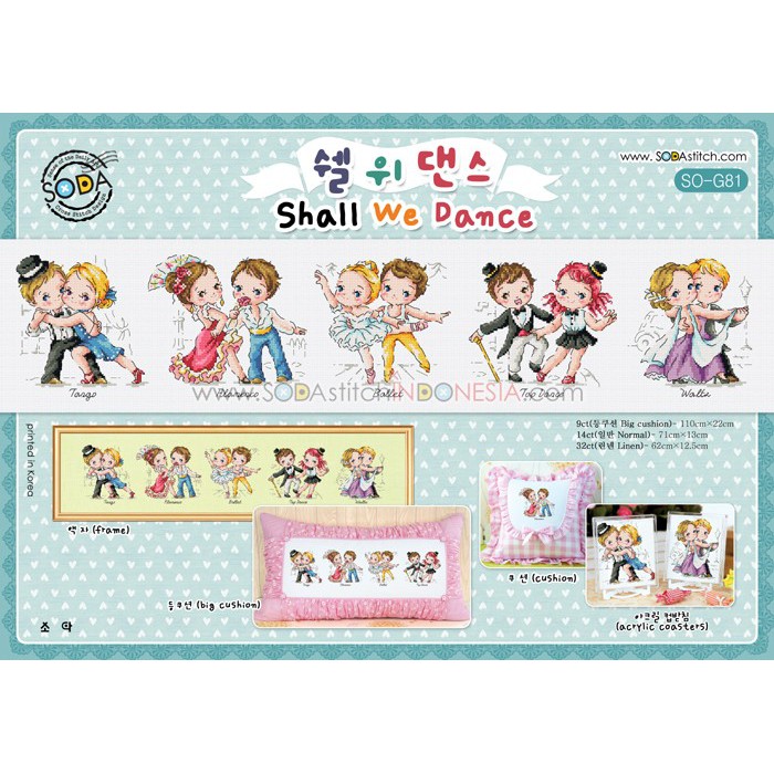 Paket DIY Craft Sulam Kristik Strimin Cross Stitch Sodastitch SO-G81 - Shall We Dance