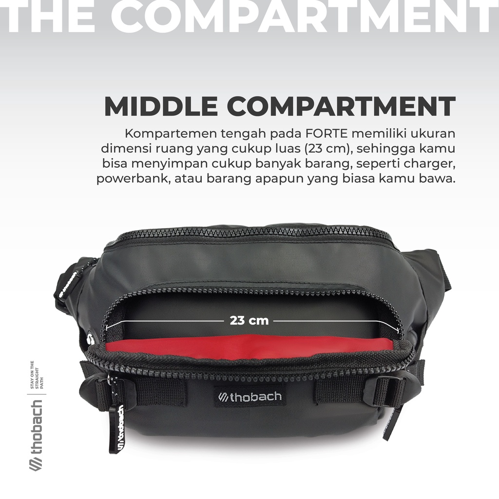 THOBACH - WAIST BAG WATERPROOF FORTE TAS PINGGANG ANTI AIR SLING BAG TAS SELEMPANG SPORTY ORIGINAL