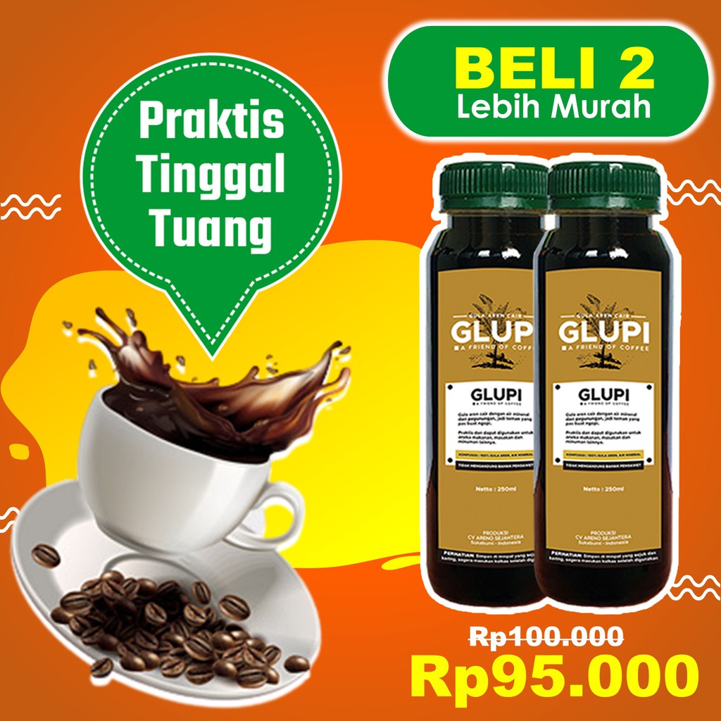 

[Paket 2 Botol Glupi] Brown Sugar Liquid Gula Nira Alami Untuk Kopi - Gula Aren Cair Untuk Cake