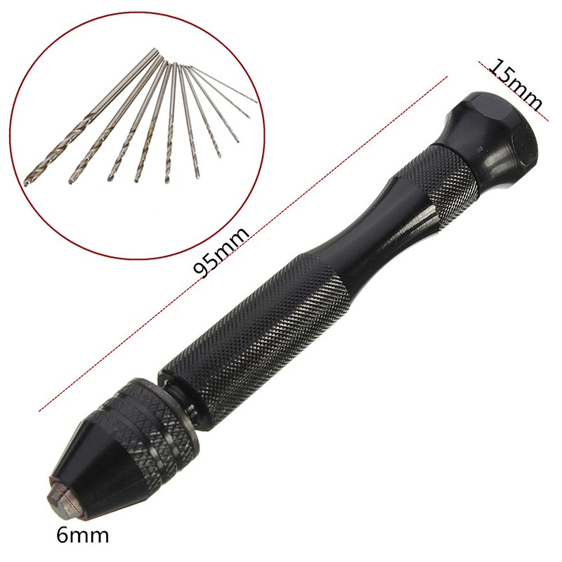 Taffware Bor Tangan Manual HSS Twist Drills dengan 10 Mata Bor - 3003 - Black