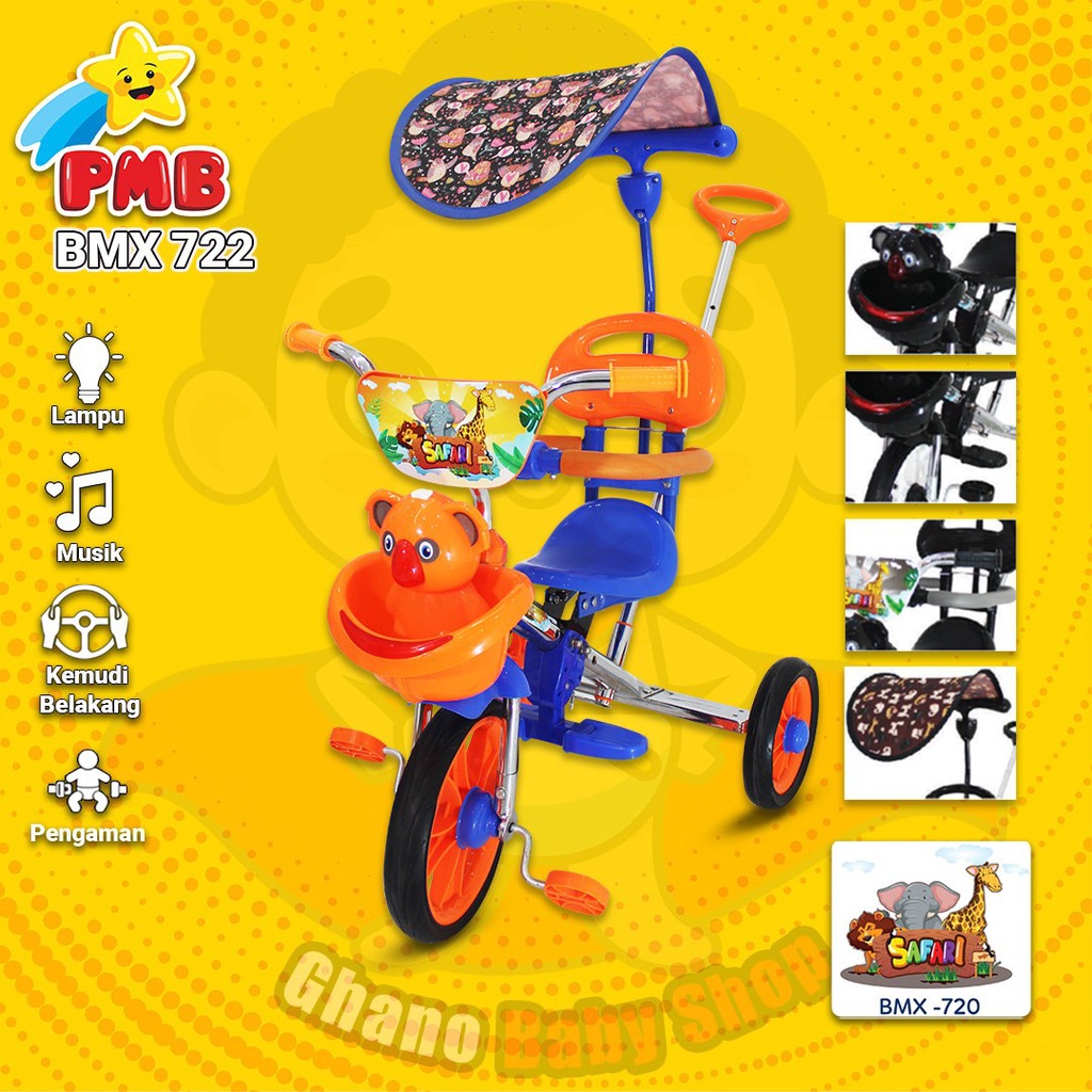 PMB BMX 722 NIKEL ( SEPEDA RODA TIGA ANAK)