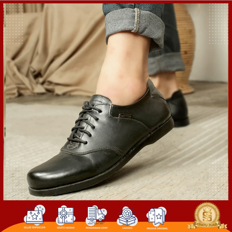 REBEL - Sepatu Pantofel Oxford Formal Bahan Kulit Sapi Pulled Up Kerja Kantor Dinas Resmi Guru - Sep