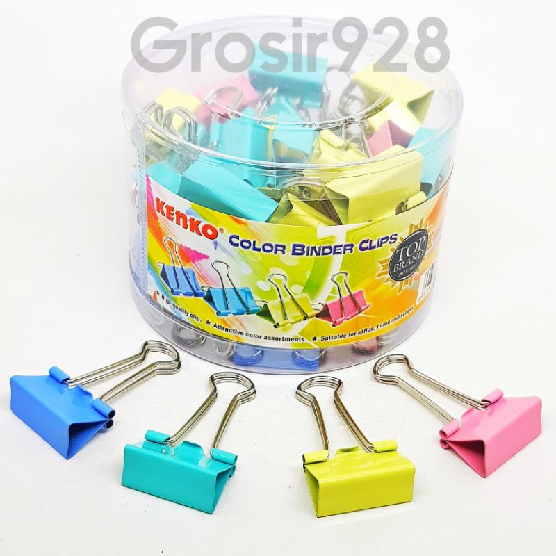 

COLOR BINDER Clips / Penjepit Kertas WARNA Kenko No 111 (48 bh)