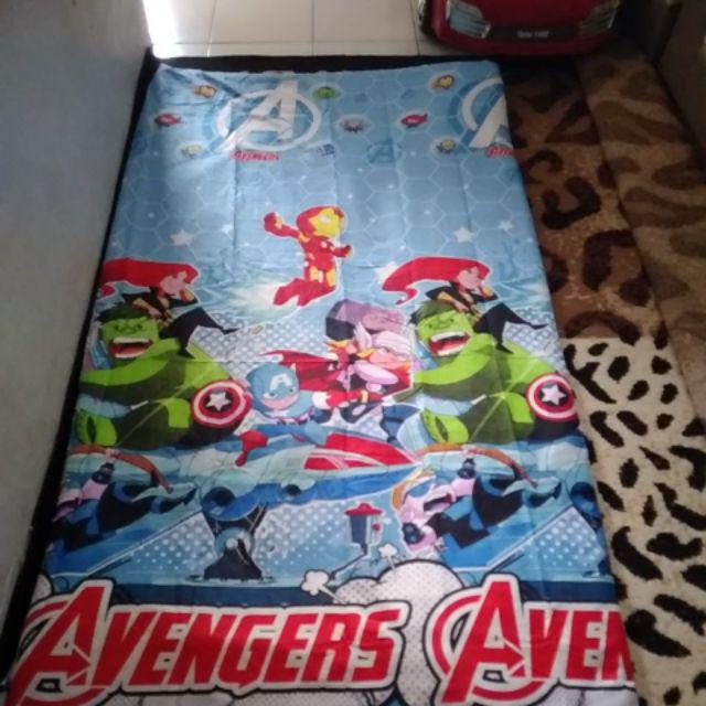 Sprei Homemade Blue Avenger Cartoon/ Transformer/ Spiderman City 2/the Amazing Spiderman