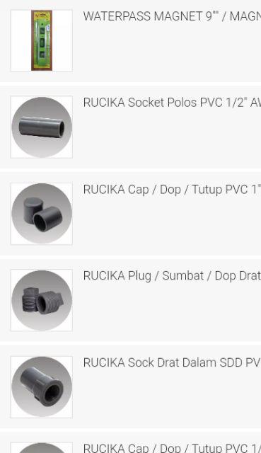 Rucika Cap / Dop / Tutup Pvc 1 Aw Polos
