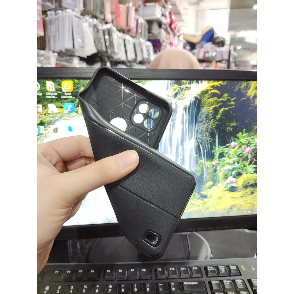 AutoFokus Realme C21 6.5 inchi Leather Soft Case AUTOFOCUS Motif Kulit Jeruk