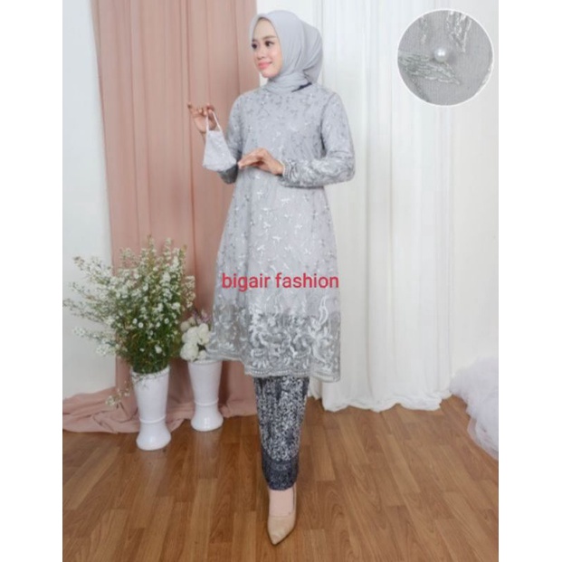 SETELAN KEBAYA TUNIK TULLE MODERN//KEBAYA  MODERN//KEBAYA WISUDA//KEBAYA TUNIK MODERN BY BA