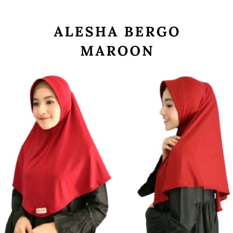 Bergo Sport Menutup Dada | Alesha Bergo Instan | Hijab Instan | Hijab Sport-Maroon