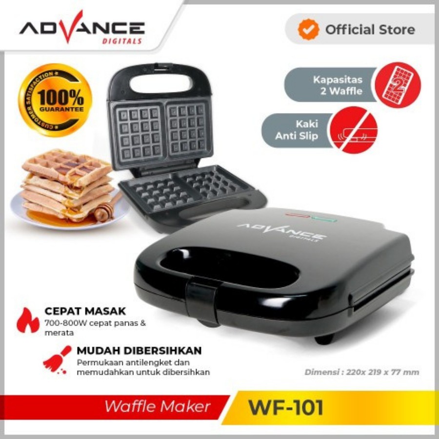 WAFFLE MAKER ADVANCE WF-101 NONSTICK ALAT PEMBUAT WAFFLE ROTI ADVANCE