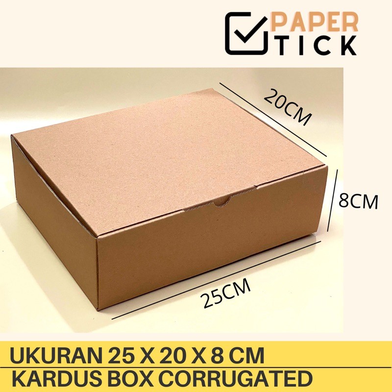 

Dus Box 25x20x8 CM KARDUS kraft Box Tebal Makanan Packaging Kemasan Baju Coklat Kotak Kado Packing