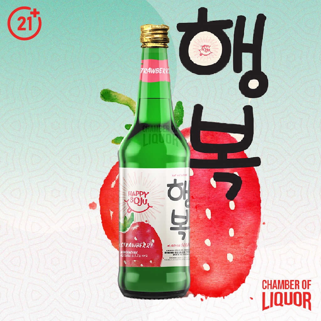 Jual Happy Soju Strawberry 360ml Shopee Indonesia