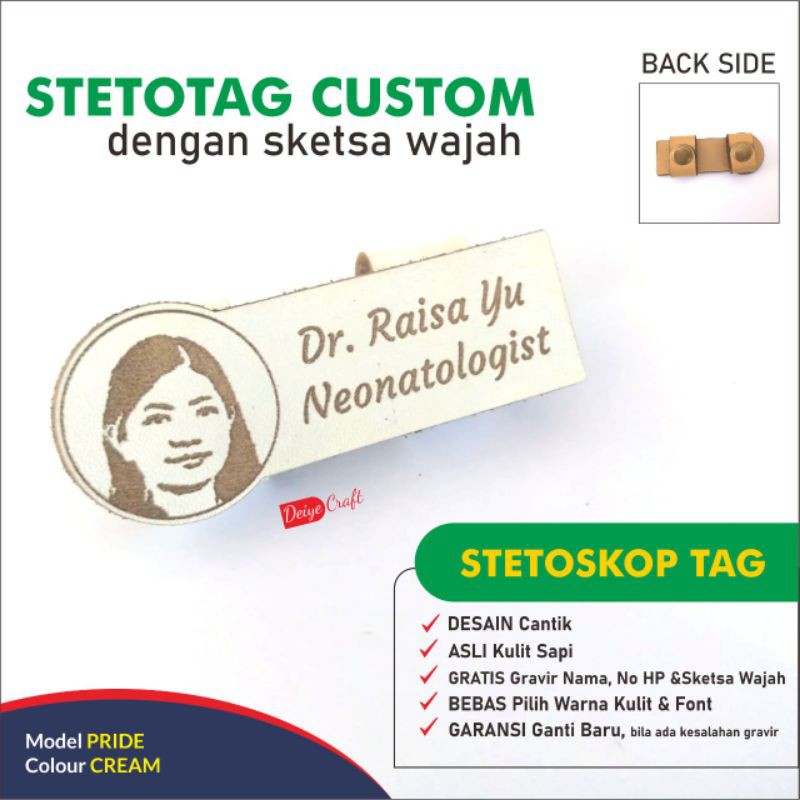 

Stetoskop Tag Stetotag Kulit Custom Name Model PRIDE