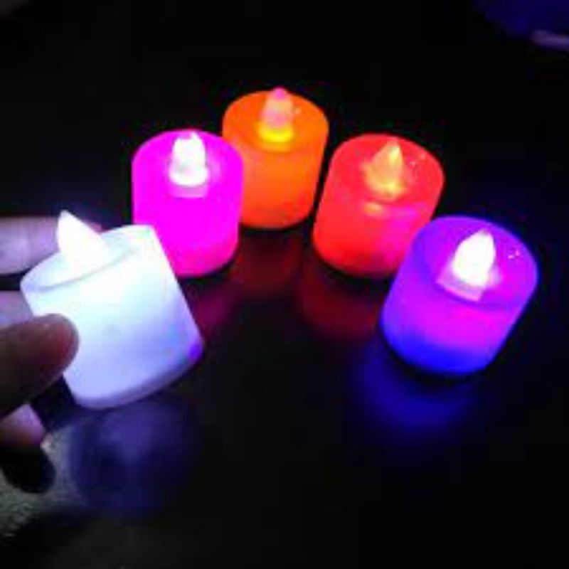 Lilin LED warna rainbow elektrik lilin baterai lilin ulang tahun lilin kelap kelip